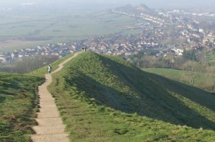 The Pilgrims' Path from the mount of Glastonbury Tor