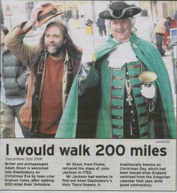 Adam Stout and the Glastonbury Town Crier newspaper article