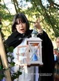 Rev Diana Greenfield with the Glastonbury Unity Candle