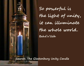 Glastonbury Unity Candle and inspiring quote