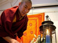Tibetan Monk and Glastonbury Unity Candle